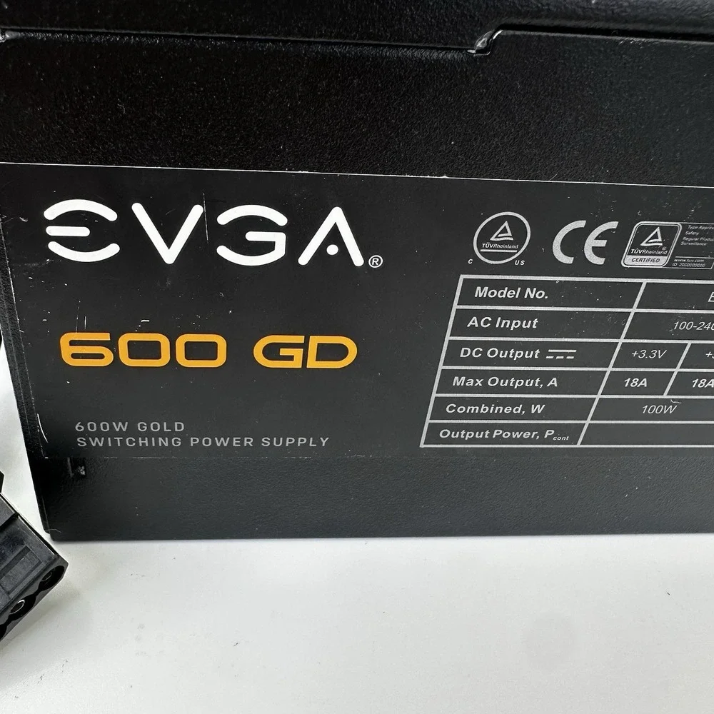 EVGA 80 Plus Gold 600 GD Power Supply‎ No Power Cord Tested Working 100/240V
